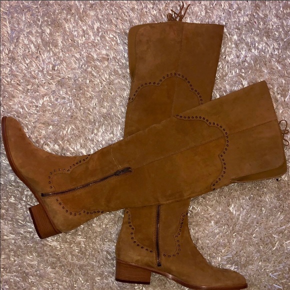 FRYE SUEDE LEATHER BOHO FRINGE OTK BOOT - Picture 6 of 9